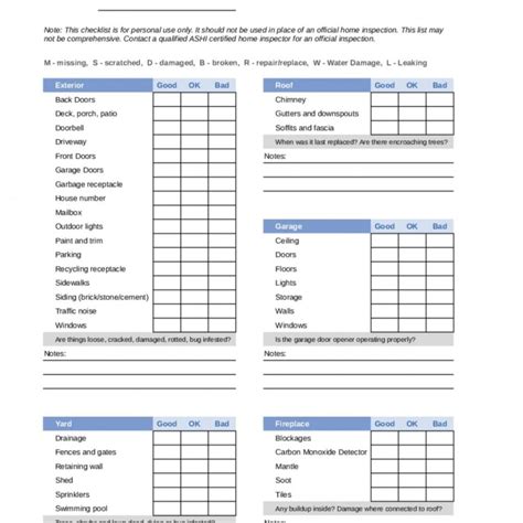 Final Walk Through Checklist For New Home