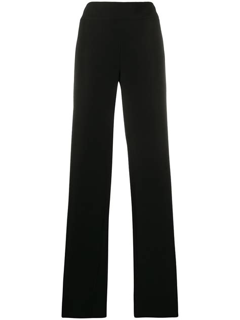 Emporio Armani High Waisted Wide Leg Trousers Black FARFETCH