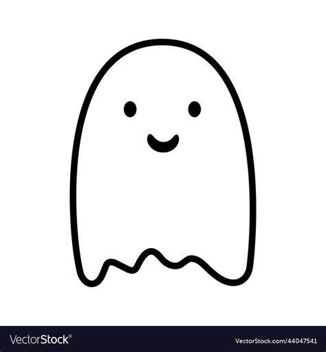 Halloween funny ghost cartoon spook pictogram Vector Image