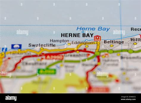 Herne Bay And Surrounding Areas Shown On A Road Map Or Geography Map