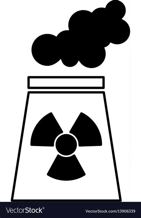 Nuclear Plant Chimney Icon Royalty Free Vector Image