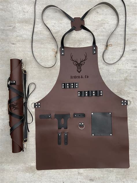 Personalized Leather Apron Bbq Blacksmith Grill Kitchen Etsy