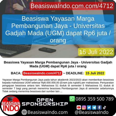 Beasiswa Indonesia On Twitter Beasiswa Yayasan Marga Pembangunan Jaya