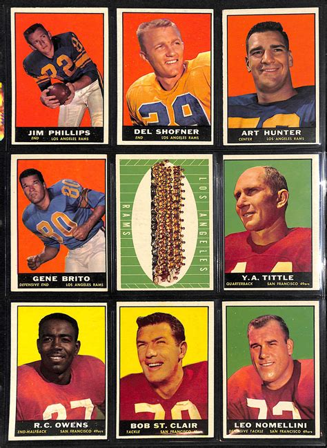 Lot Detail Lot Of 93 Different 1961 Topps Football Cards W Unitas