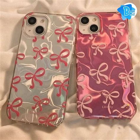Jual SS999 Gradiant Laser Watery Lovely Pink Bow Case For INFINIX SMART 5 6 7 8 HOT 9 10 11 12