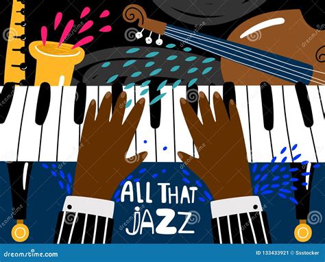 Jazz Piano Poster Blues And Jazz Rhythm Musical Art Festival Vector