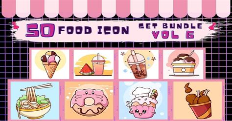 Food Icon Illustration Bundle Vol 6 Bundle · Creative Fabrica