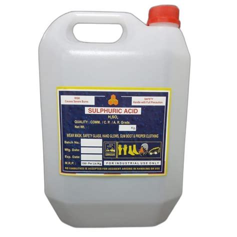 Sulphuric Acid Chemical At Rs Can Of Litre Sulphuric Acid In