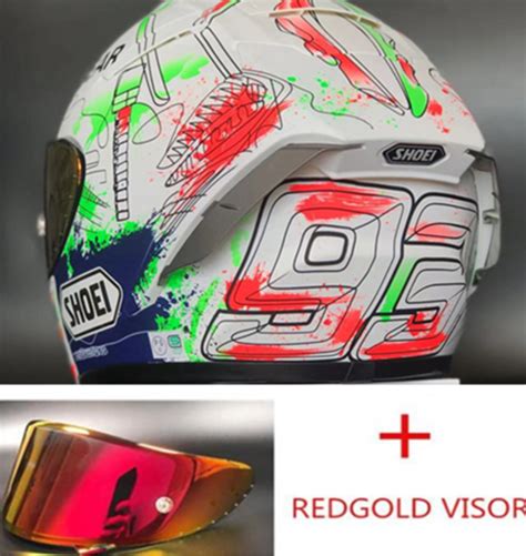 Full Face Motorcycle Helmet SHOEI X14 Marquez 93 Red Graffiti Helmet