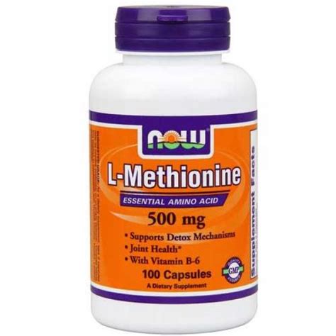 Now Foods L Methionine 500 Mg 100 Capsules