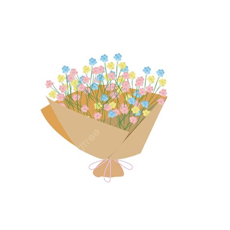 Hand Painted Babys Breath Floral Illustration Bouquet Vector