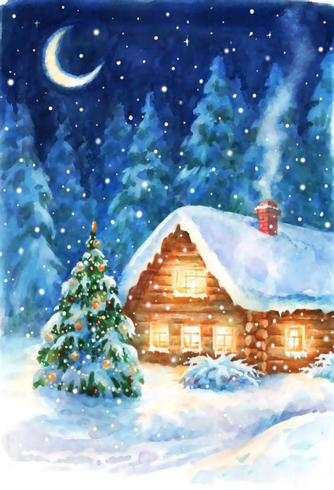 Snowy Christmas Night Diamond Painting Painting | Diamond Painting Kits