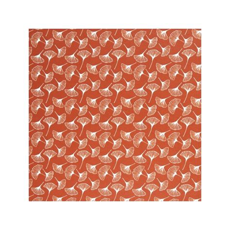 Tissu Coton Enduit Gingko Terracotta