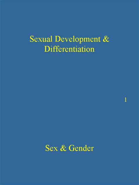 Sexual Development And Differentiation Pdf Sexual Anatomy Biology