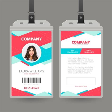 Premium Vector Minimal Id Cards Template With Photo