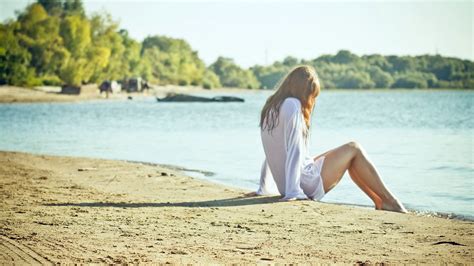 Wallpaper Sunlight Women Model Sea Nature Shore Sand Legs Beach Coast White Tops