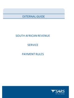 External Guide South African Revenue Service External Guide South