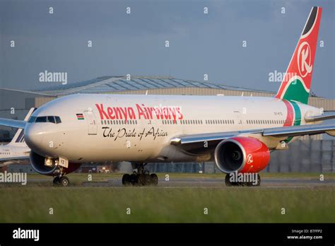 Kenya Airways Boeing U Er At London Heathrow Airport Stock Photo