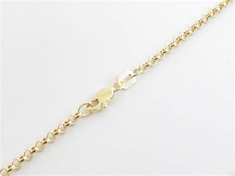 14k Yellow Gold Rolo Link Chain Necklace 16 18 Etsy