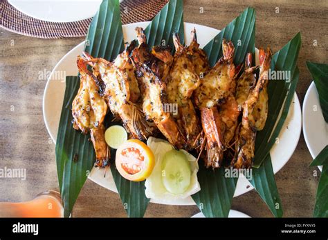 Chargrilled Prawn Prawns Shrimp Shrimps Seafood Hi Res Stock