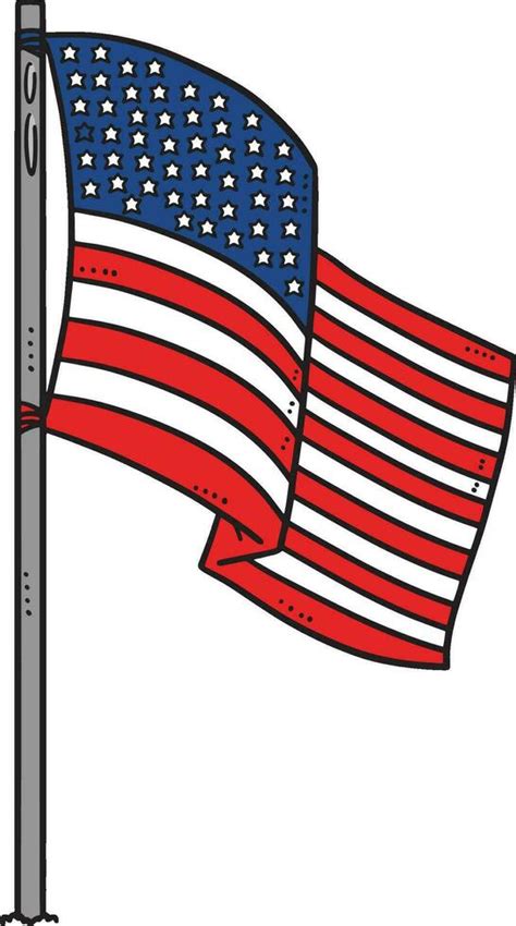 Patriotic American Flag Cartoon Colored Clipart 34812411 Vector Art at ...