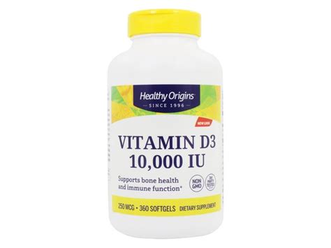 Healthy Origins Vitamin D3 10000 IU 360 Softgels StackSocial