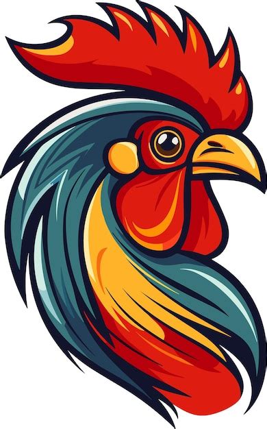 Premium Vector A Colored Rooster Vector Illustration Cock A Bright