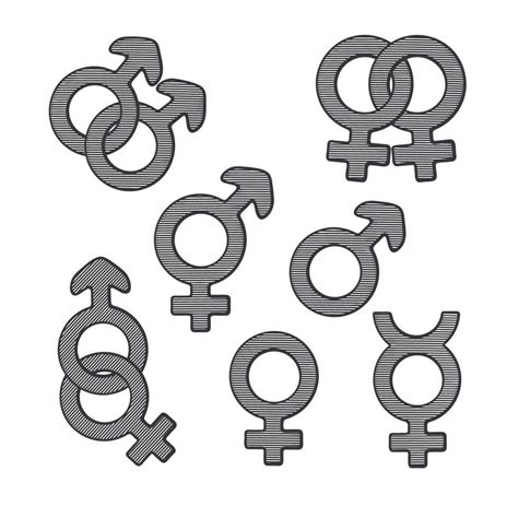 Hand drawn set of gender symbols with scribble 17783137 Vector Art at ...