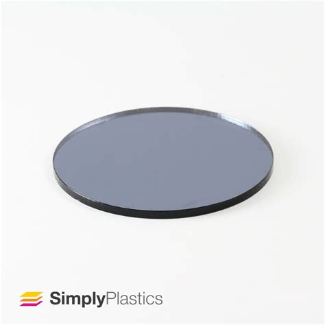 3mm Plaskolite® Laser Cut Grey 1050 Mirror Acrylic Plastic Circle Disc