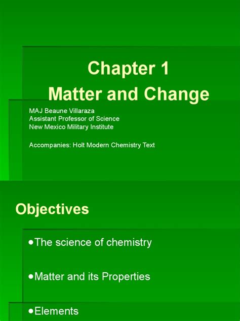 Chapter 1 Matter And Change Pdf Chemical Substances Matter