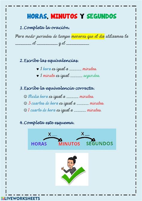 Ficha online de Unidades de tiempo para 3º y 4º de Eduación Primaria