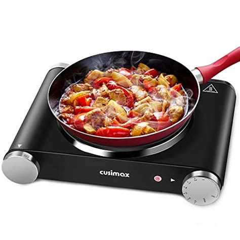 Cusimax Hot Plate Double Burner 1800W Portable Electric Hot Plate For Cooking Countertop
