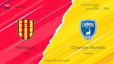 Martigues Vs Chamois Niortais 2023 12 04 Cotes De Paris Sportifs