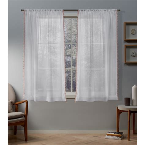 Exclusive Home Curtains 2 Pack Tassels Sheer Rod Pocket Curtain Panels