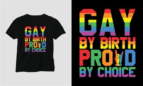 T shirt gay ou design de cartaz bandeira lgbt arco íris etc Vetor Premium