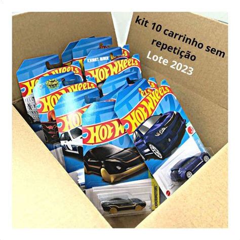 Caixa de Hot Wheels 10 Unidades Sem Duplicidade De Carrinhos Mattel Baú de Brinquedos