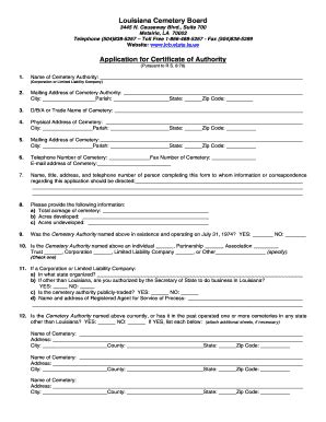 Fillable Online Application For Certificate Of Authority Louisiana