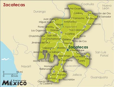 Zacatecas Mexico Map