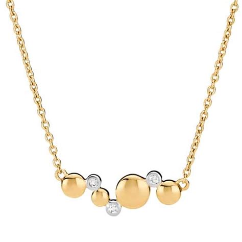 Collier I 8 Kt Guld Og Hvidguld Med Diamanter 0 06 Ct 42 Til 48 Cm