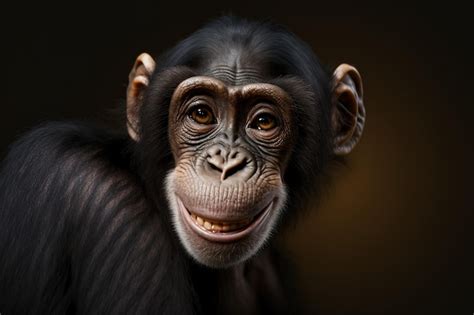 Premium Photo | An up close image of a young chimpanzee with a funny ...