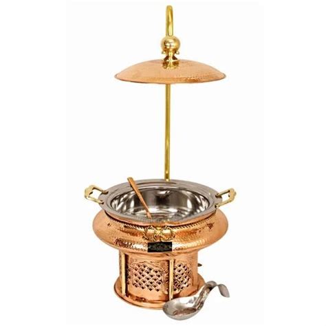 Crockery Wala And Company Copper Steel Chaffing Dish With Stand