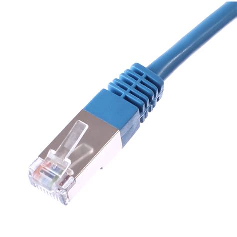 CORDON RJ45 CAT 6A BLINDE SFTP LSZH BLEU 2 METRES