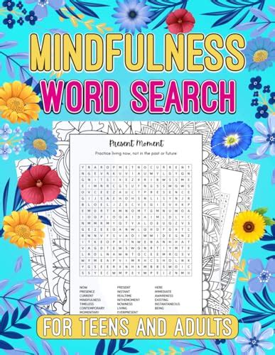 Mindfulness Word Search Fun Inspirational Calming Word Search Puzzle Book For Adults And Teens