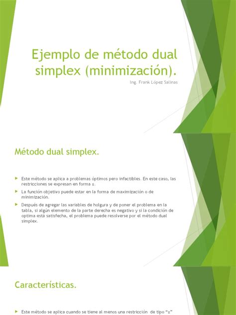 Pdf Ejemplo De M Todo Dual Simplex Minimizaci N Pdfslide Tips