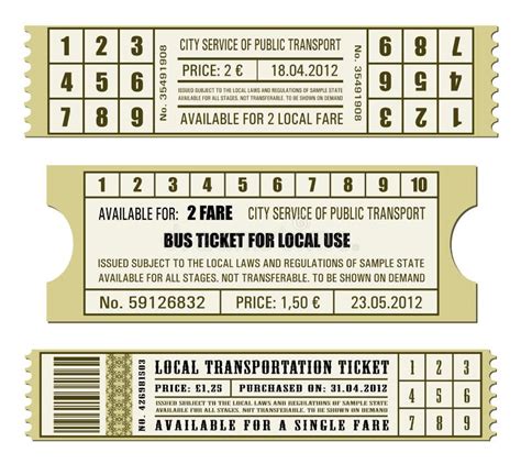 Bus Ticket Template Printable