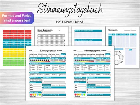 Gefühlstagebuch Vorlage Pdf Stimmungstagebuch Tagesablauf Etsy Schweiz