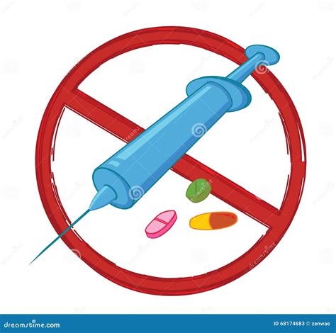 No Drugs Sign Cartoon Vector | CartoonDealer.com #68174683