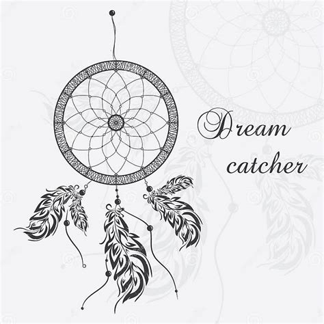 Vector Dream Catcher White Background Stock Vector Illustration Of