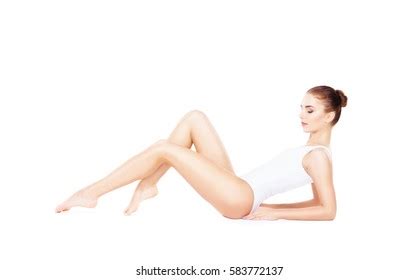 Side View Smiling Nude Woman Lying Stock Photo 261338108 Shutterstock