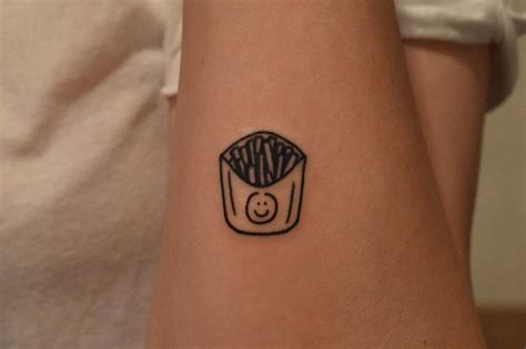 Minimalist French Fries Tattoo On The Forearm